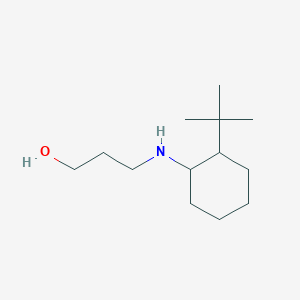 molecular formula C13H27NO B13279307 3-[(2-Tert-butylcyclohexyl)amino]propan-1-ol 
