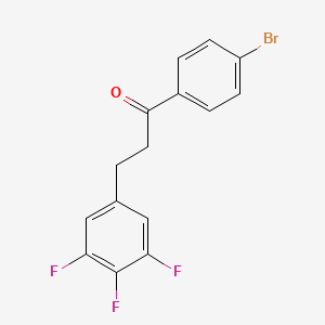 molecular formula C15H10BrF3O B1327931 4'-Bromo-3-(3,4,5-trifluorophenyl)propiophenone CAS No. 898777-88-3