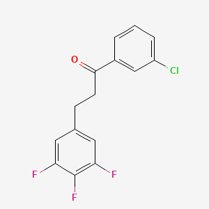 molecular formula C15H10ClF3O B1327932 3'-Chloro-3-(3,4,5-trifluorophenyl)propiophenone CAS No. 898777-90-7