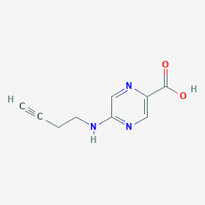 molecular formula C9H9N3O2 B13279322 5-(But-3-yn-1-ylamino)pyrazine-2-carboxylic acid 