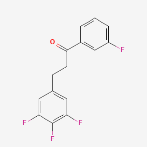 molecular formula C15H10F4O B1327934 3'-氟-3-(3,4,5-三氟苯基)丙酮 CAS No. 898777-94-1