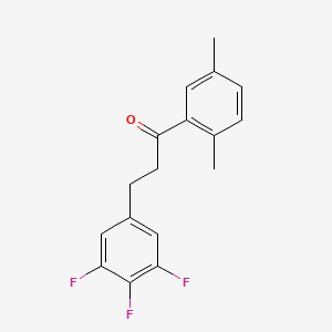 molecular formula C17H15F3O B1327936 2',5'-Dimethyl-3-(3,4,5-trifluorophenyl)propiophenone CAS No. 898778-03-5