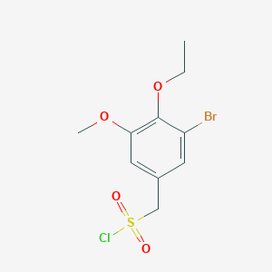 molecular formula C10H12BrClO4S B13279369 (3-Bromo-4-ethoxy-5-methoxyphenyl)methanesulfonyl chloride 