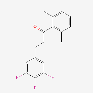molecular formula C17H15F3O B1327937 2',6'-Dimethyl-3-(3,4,5-trifluorophenyl)propiophenone CAS No. 898778-06-8