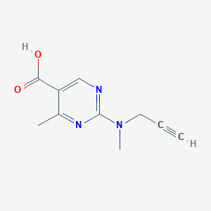 molecular formula C10H11N3O2 B13279374 4-Methyl-2-[methyl(prop-2-yn-1-yl)amino]pyrimidine-5-carboxylic acid 