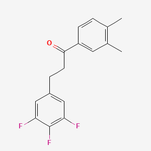 molecular formula C17H15F3O B1327938 3',4'-DIMETHYL-3-(3,4,5-TRIFLUOROPHENYL)PROPIOPHENONE CAS No. 898778-09-1