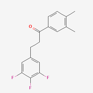 B1327938 1-(3,4-Dimethylphenyl)-3-(3,4,5-trifluorophenyl)propan-1-one CAS No. 898778-09-1
