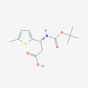 molecular formula C13H19NO4S B13279398 (3R)-3-{[(tert-butoxy)carbonyl]amino}-3-(5-methylthiophen-2-yl)propanoic acid 