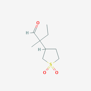 molecular formula C9H16O3S B13279399 2-(1,1-Dioxo-1lambda6-thiolan-3-yl)-2-methylbutanal 