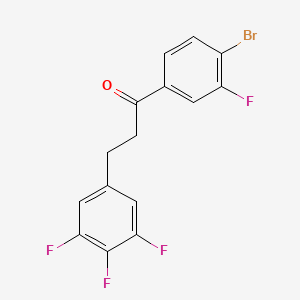 molecular formula C15H9BrF4O B1327940 4'-BROMO-3'-FLUORO-3-(3,4,5-TRIFLUOROPHENYL)PROPIOPHENONE CAS No. 898778-15-9