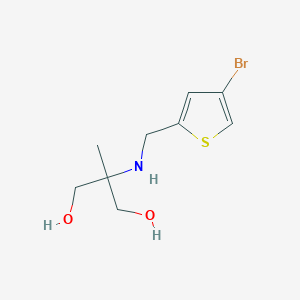 molecular formula C9H14BrNO2S B13279408 2-{[(4-Bromothiophen-2-yl)methyl]amino}-2-methylpropane-1,3-diol 