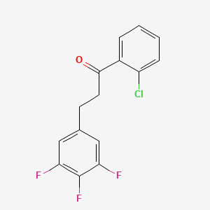molecular formula C15H10ClF3O B1327941 2'-Chloro-3-(3,4,5-trifluorophenyl)propiophenone CAS No. 898778-24-0
