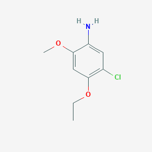 molecular formula C9H12ClNO2 B13279416 5-Chloro-4-ethoxy-2-methoxyaniline 