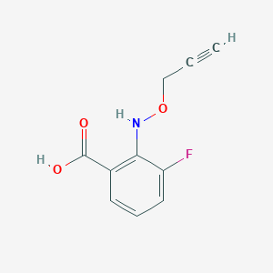 molecular formula C10H8FNO3 B13279424 3-Fluoro-2-[(prop-2-yn-1-yloxy)amino]benzoic acid 