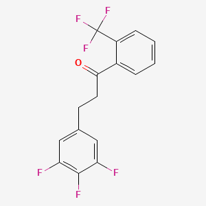 molecular formula C16H10F6O B1327943 2'-Trifluoromethyl-3-(3,4,5-trifluorophenyl)propiophenone CAS No. 898778-30-8