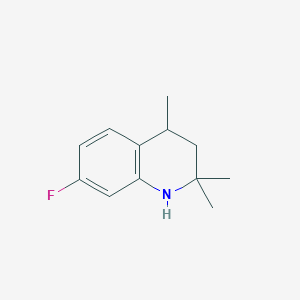 molecular formula C12H16FN B13279442 7-Fluoro-2,2,4-trimethyl-1,2,3,4-tetrahydroquinoline 