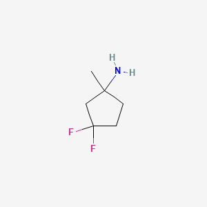 molecular formula C6H11F2N B13279448 3,3-Difluoro-1-methylcyclopentan-1-amine 