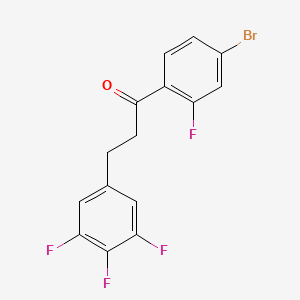 molecular formula C15H9BrF4O B1327946 4'-Bromo-2'-fluoro-3-(3,4,5-trifluorophenyl)propiophenone CAS No. 898778-39-7