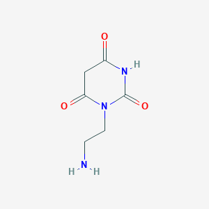 molecular formula C6H9N3O3 B13279468 1-(2-Aminoethyl)-1,3-diazinane-2,4,6-trione 