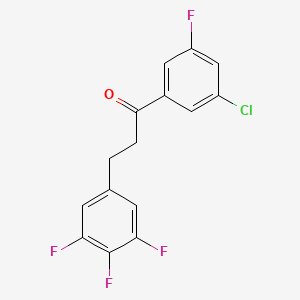 molecular formula C15H9ClF4O B1327947 3'-CHLORO-5'-FLUORO-3-(3,4,5-TRIFLUOROPHENYL)PROPIOPHENONE CAS No. 898778-45-5