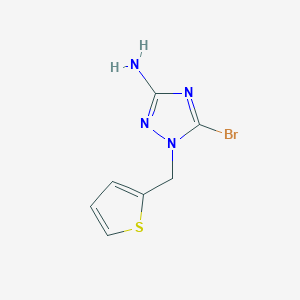 molecular formula C7H7BrN4S B13279470 5-Bromo-1-[(thiophen-2-yl)methyl]-1H-1,2,4-triazol-3-amine 