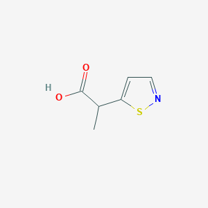 molecular formula C6H7NO2S B13279478 2-(1,2-Thiazol-5-yl)propanoic acid 
