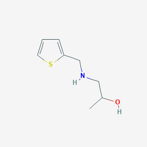 molecular formula C8H13NOS B13279486 1-[(Thiophen-2-ylmethyl)amino]propan-2-ol 