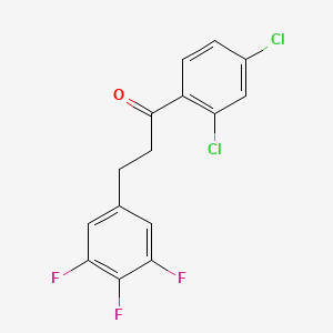 molecular formula C15H9Cl2F3O B1327950 2',4'-dichloro-3-(3,4,5-trifluorophenyl)propiophenone CAS No. 898778-54-6