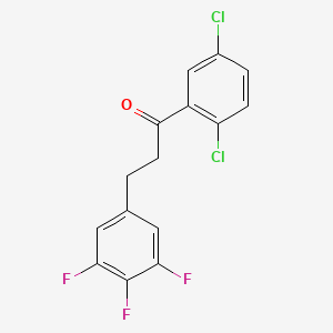 molecular formula C15H9Cl2F3O B1327951 2',5'-dichloro-3-(3,4,5-trifluorophenyl)propiophenone CAS No. 898778-56-8