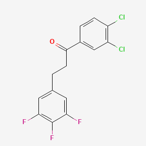 molecular formula C15H9Cl2F3O B1327952 3',4'-Dichloro-3-(3,4,5-trifluorophenyl)propiophenone CAS No. 898778-58-0