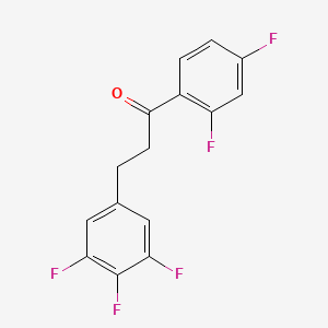 molecular formula C15H9F5O B1327953 2',4'-二氟-3-(3,4,5-三氟苯基)丙酮 CAS No. 898778-62-6