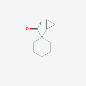 molecular formula C11H18O B13279530 1-Cyclopropyl-4-methylcyclohexane-1-carbaldehyde 