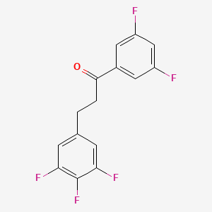 molecular formula C15H9F5O B1327954 1-(3,5-Difluorophenyl)-3-(3,4,5-trifluorophenyl)propan-1-one CAS No. 898778-66-0