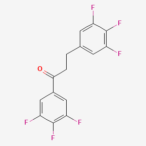 molecular formula C15H8F6O B1327955 3',4',5'-TRIFLUORO-3-(3,4,5-TRIFLUOROPHENYL)PROPIOPHENONE CAS No. 898778-68-2