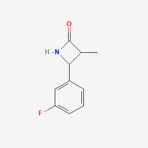 molecular formula C10H10FNO B13279553 4-(3-Fluorophenyl)-3-methylazetidin-2-one 
