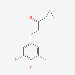 molecular formula C12H11F3O B1327956 Cyclopropyl 2-(3,4,5-trifluorophenyl)ethyl ketone CAS No. 898778-72-8