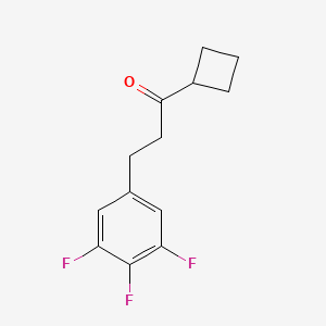 molecular formula C13H13F3O B1327957 环丁基2-(3,4,5-三氟苯基)乙酮 CAS No. 898778-74-0