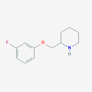 molecular formula C12H16FNO B13279576 2-(3-Fluorophenoxymethyl)piperidine 