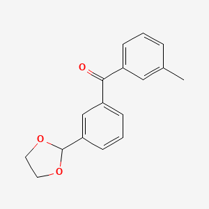 B1327960 3-(1,3-Dioxolan-2-YL)-3'-methylbenzophenone CAS No. 898778-83-1