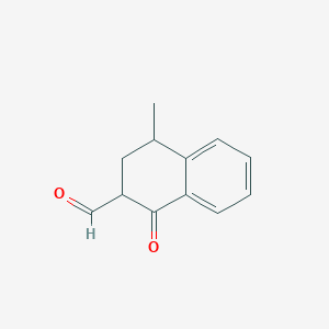 molecular formula C12H12O2 B13279600 4-Methyl-1-oxo-1,2,3,4-tetrahydronaphthalene-2-carbaldehyde 