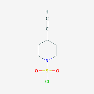 molecular formula C7H10ClNO2S B13279615 4-Ethynylpiperidine-1-sulfonyl chloride 