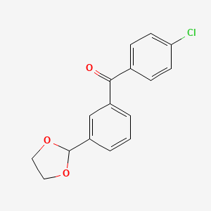 4'-Chloro-3-(1,3-dioxolan-2-YL)benzophenone