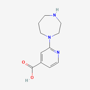 molecular formula C11H15N3O2 B13279642 2-(1,4-Diazepan-1-yl)isonicotinic acid 