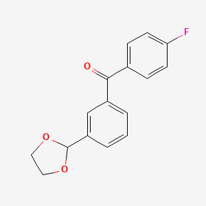 B1327966 3-(1,3-Dioxolan-2-YL)-4'-fluorobenzophenone CAS No. 898779-27-6