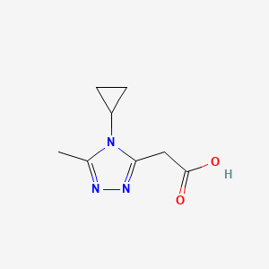 molecular formula C8H11N3O2 B13279664 2-(4-Cyclopropyl-5-methyl-4H-1,2,4-triazol-3-YL)acetic acid 