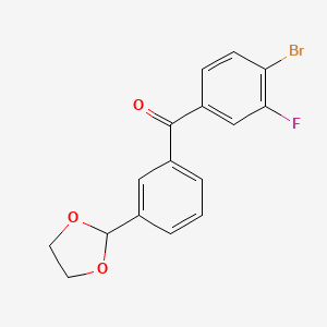 4-Bromo-3'-(1,3-dioxolan-2-YL)-3-fluorobenzophenone