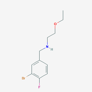 molecular formula C11H15BrFNO B13279675 [(3-Bromo-4-fluorophenyl)methyl](2-ethoxyethyl)amine 