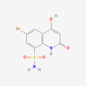 molecular formula C9H7BrN2O4S B13279683 6-Bromo-2-hydroxy-4-oxo-1,4-dihydroquinoline-8-sulfonamide 