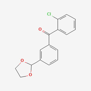 molecular formula C16H13ClO3 B1327970 2-Chloro-3'-(1,3-dioxolan-2-YL)benzophenone CAS No. 898759-25-6