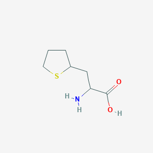molecular formula C7H13NO2S B13279704 2-Amino-3-(thiolan-2-yl)propanoic acid 